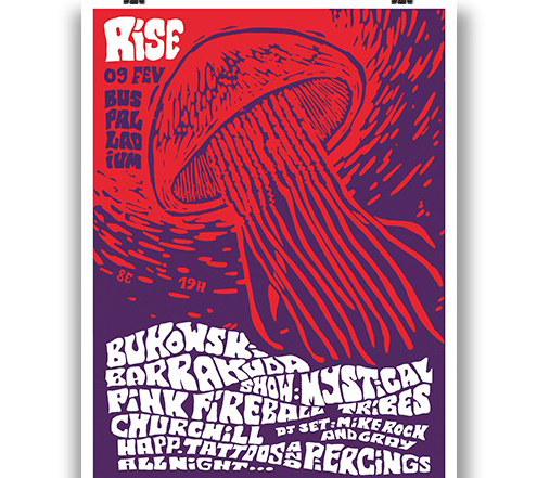 affiche-bukowski-churchill-pink-fireball-300gsm-textured-paper